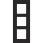 Plaque de recouvrement (60mm) triple vertical, noir (ref:161-76300)