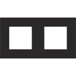 Plaque de recouvrement (71mm) double horizontal, noir (ref:161-76800)
