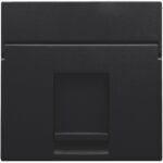 Enjoliveur 1x RJ11 UTP plate, avec porte-étiquette, noir (ref:161-65100)