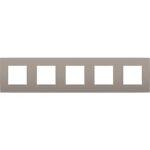 Plaque de recouvrement (71mm) quintuple horizontal, bronze (ref:123-76005)