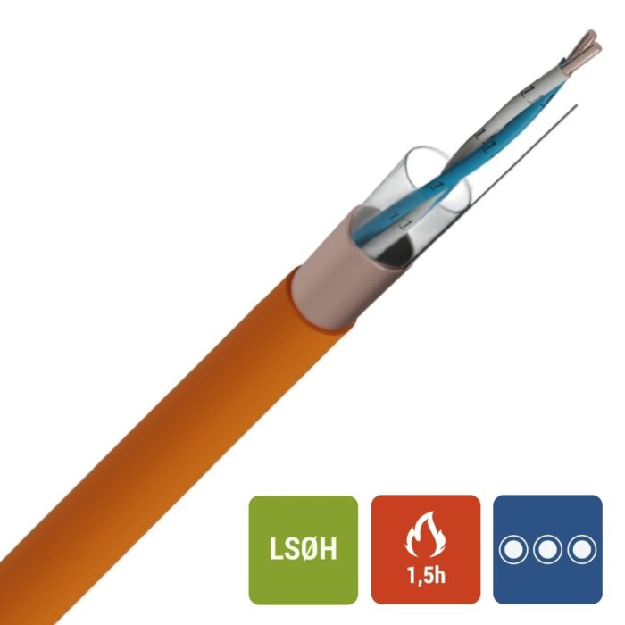 EUROSAFE NBN 713-020 Rf 1h30 LS0H orange 500V 1X2X0,9mm (500m) (ref:EUR0SAFE-1P0,9 B 500) – Image 1