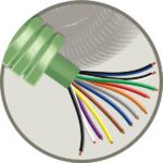 Green Flex tube précâblé 20mm LS0H vert + téléphonie SGG 12X0,8mm (100m) (ref:GF12X0,8 R 100)