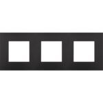 Plaque triple, entraxe 71mm, piano NOIR (ref:200-76700)