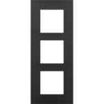 Plaque triple, entraxe 60mm, piano NOIR (ref:200-76300)