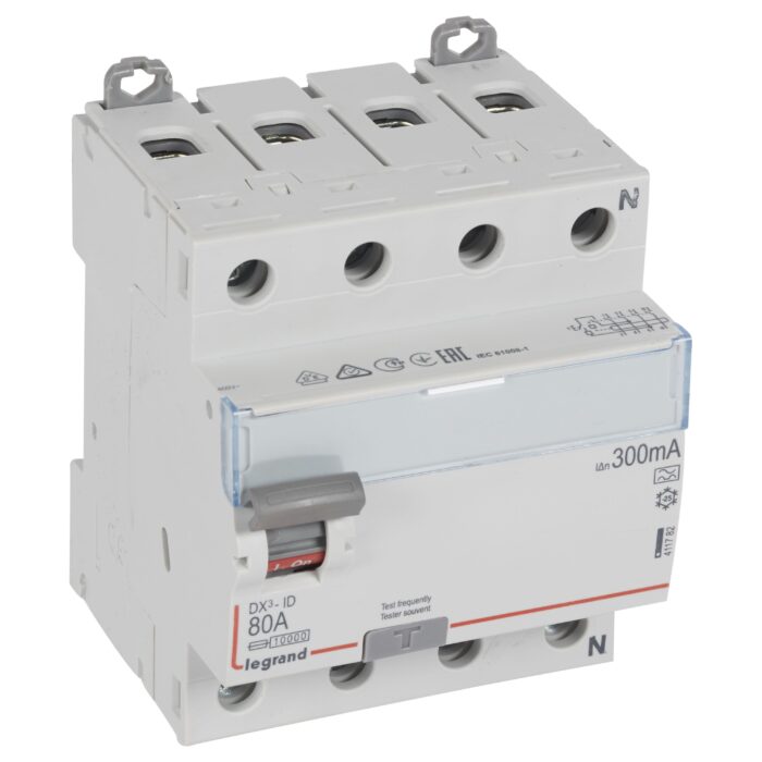 Disjoncteur Interrupteur différentiel DX³ 4P 300mA 80A Type A - 4 modules (ref:411782) – Image 1