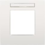 Plaque de recouvrement simple, avec porte-étiquette transparent, blanc (ref:120-76101)