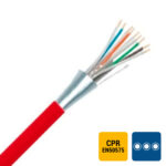 TVVF téléphonie PVC blindé global intérieur 150V Cca s3d2a3 rouge 4X2X0,8mm (1000m) (ref:TVVF-4P0,8R-CCA B 1000)