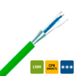 TGGF téléphonie LS0H blindage global intérieur 150V Cca s1d2a1 vert 1X2X0,8mm² (1000m) (ref:TGGF-1P0,8-CCA B 1000)
