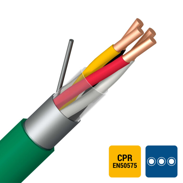 EIB bus Cca S3D2A3 PVC vert par paire blindage global 5DV5502 KNX 1X4X0,8mm (1000m) (ref:YCYM1Q0,8-CCA B 1000) – Image 1