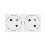 Mosaic Link prise 2x2P+T affleurante 45°-4 modules blanc (ref:077142L)