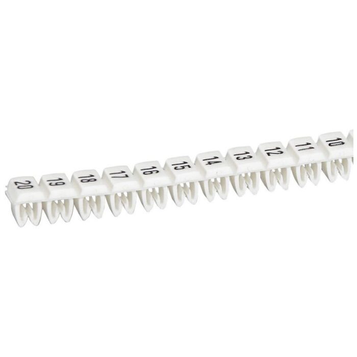 Repères CAB 3 nombres 01 à 20 pr filerie sect. 0,5 à 1,5 mm² (Pack de 240)  (ref:38150) – Image 1