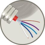 Elflex tube précâblé 16mm + câble téléphonie TVVF 1X4X0,8mm rouge (100m) (ref:ELTVVF1X4X0,8R R 100)