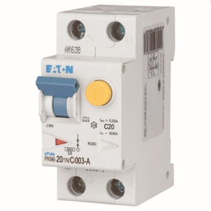 Disjoncteur differentiel PKN6 C-kar., 20A, 30mA, 2 poles incl. NUL, 6 kA (ref:PKN6201NC0,03A)