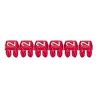 Repère CAB 3 - chiffre 2 rouge - sect. 4 à 6 mm² (Pack de 800)  (ref:38232)