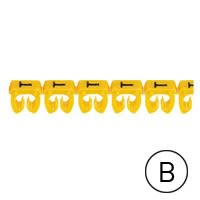 Repère CAB 3 - lettre B noir/jaune - 1,5 à 2,5 mm² (Pack de 300)  (ref:38331)