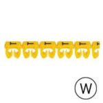 Repère CAB 3 - lettre W noir/jaune - 1,5 à 2,5 mm² (Pack de 300)  (ref:38352)