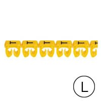 Repère CAB 3 - lettre L noir/jaune - sect. 4 à 6 mm² (Pack de 300)  (ref:38371)