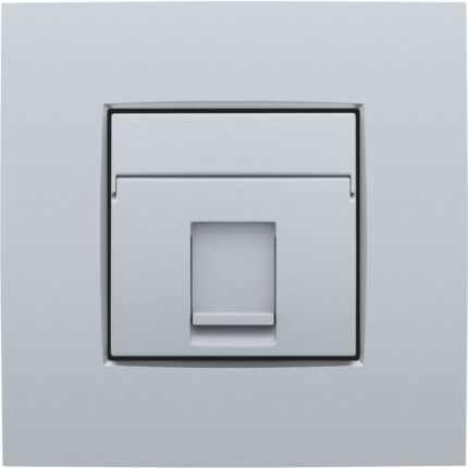 Enjoliveur 1x RJ11 UTP plate, avec porte-étiquette, sterling (ref:121-65100)