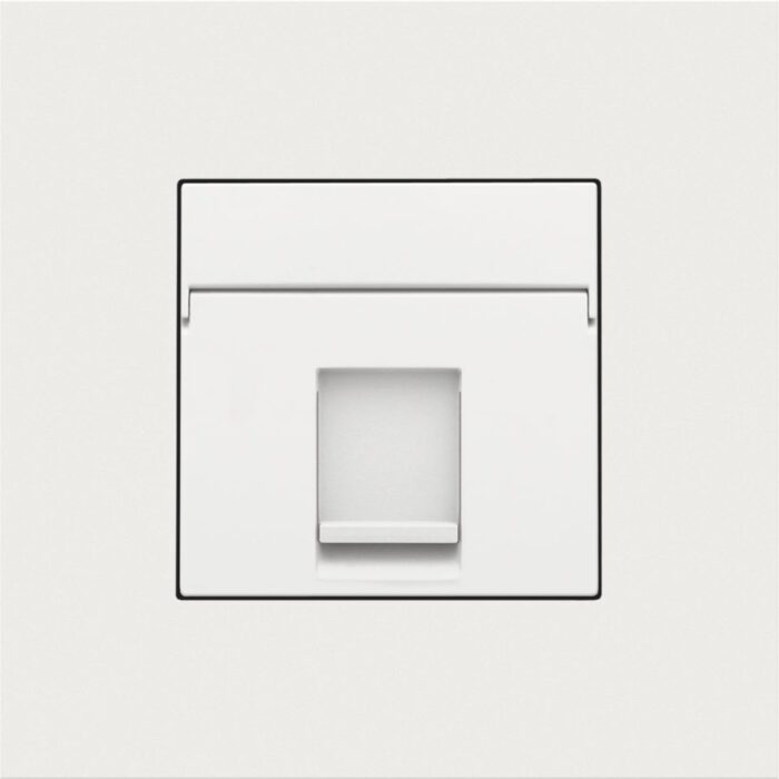 Enjoliveur 1x RJ11 UTP plate, avec porte-étiquette, champagne mat (ref:157-65100) – Image 1
