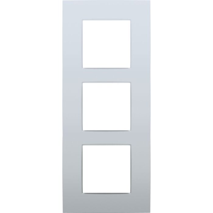 Plaque de recouvrement (60mm) triple vertical, sterling (ref:121-76300) – Image 1
