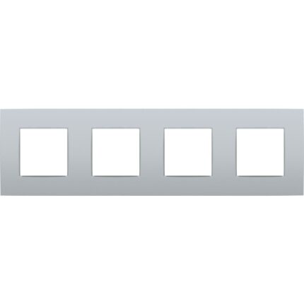 Plaque de recouvrement (71mm) quadruple horizontal, sterling (ref:121-76400)