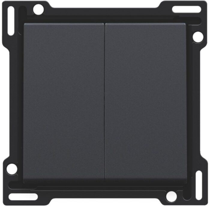 Manette double pour bouton poussoir, anthracite (ref:122-61505) – Image 1