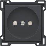 Enjoliveur simple pour prise de courant 2P, anthracite (ref:122-66501)