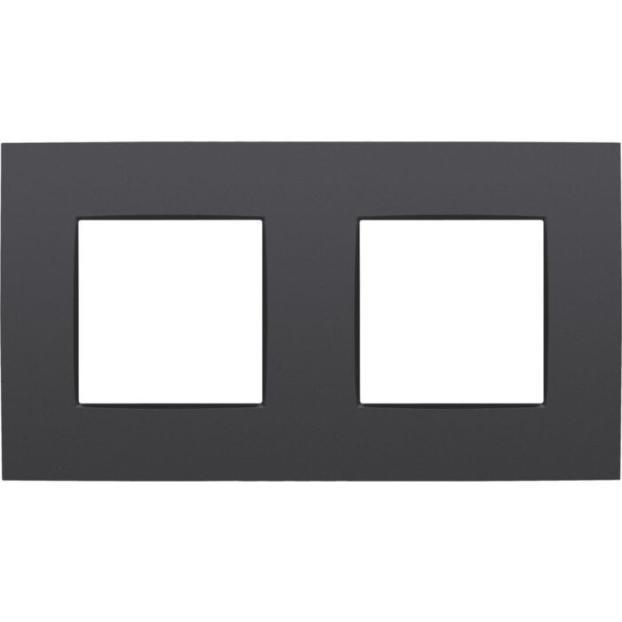 Plaque de recouvrement (71mm) double horizontal, anthracite (ref:122-76800) – Image 1