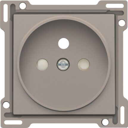 Enjoliveur simple pour prise de courant 2P+A (broche) + sécurité, bronze (ref:123-66101)