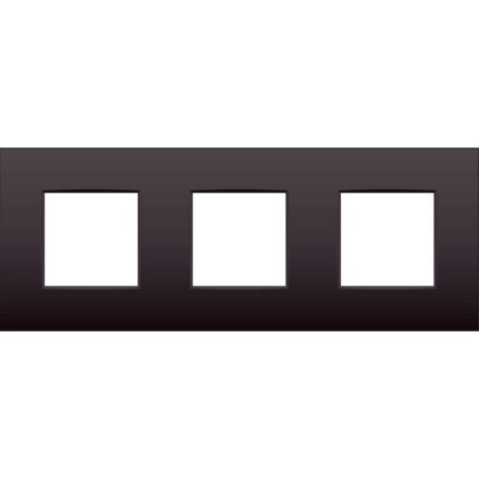 Plaque de recouvrement (71mm) triple horizontal, brun (ref:124-76700)