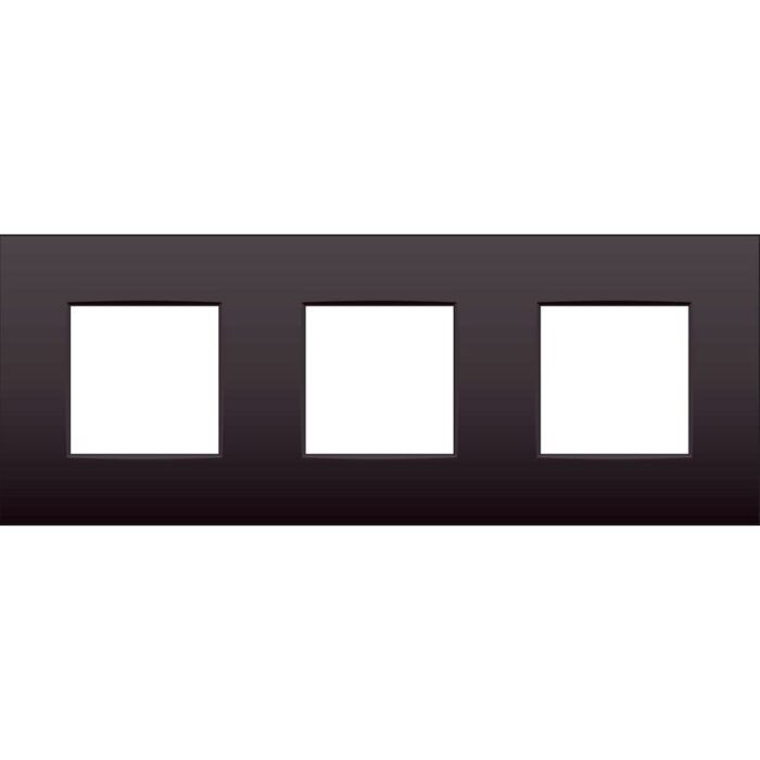 Plaque de recouvrement (71mm) triple horizontal, brun (ref:124-76700) – Image 1
