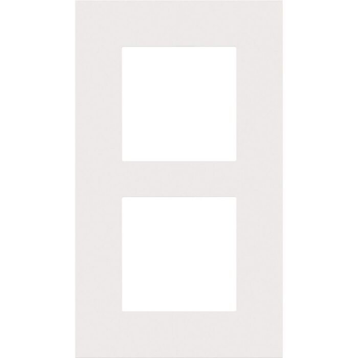 Plaque de recouvrement (60mm) double vertical, BLANC steel (ref:154-76200) – Image 1