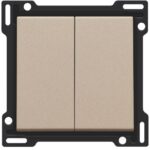 Manette double pour bouton poussoir, champagne mat (ref:157-61505)