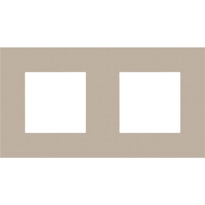 Plaque de recouvrement (71mm) double horizontal, champagne mat (ref:157-76800) – Image 1