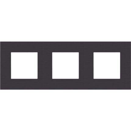 Plaque de recouvrement (71mm) triple horizontal, alu noir (ref:158-76700)