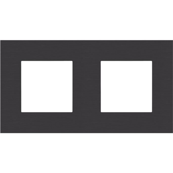Plaque de recouvrement (71mm) double horizontal, alu noir (ref:158-76800) – Image 1