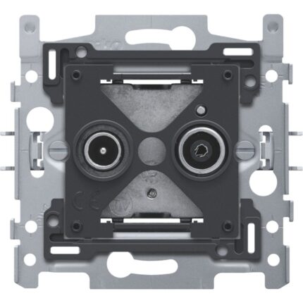 Socle connexion coax 2x simple EDU tv + FM (ref:170-09500)