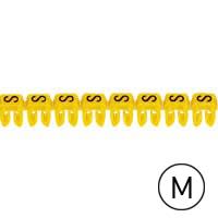 Repère CAB 3 - lettre M noir/jaune - 0,5 à 1,5 mm² (Pack de 300)  (ref:38312)