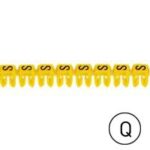 Repère CAB 3 - lettre Q noir/jaune - 0,5 à 1,5 mm² (Pack de 300)  (ref:38316)