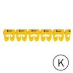 Repère CAB 3 - lettre K noir/jaune - 1,5 à 2,5 mm² (Pack de 300)  (ref:38340)