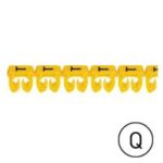 Repère CAB 3 - lettre Q noir/jaune - 1,5 à 2,5 mm² (Pack de 300)  (ref:38346)