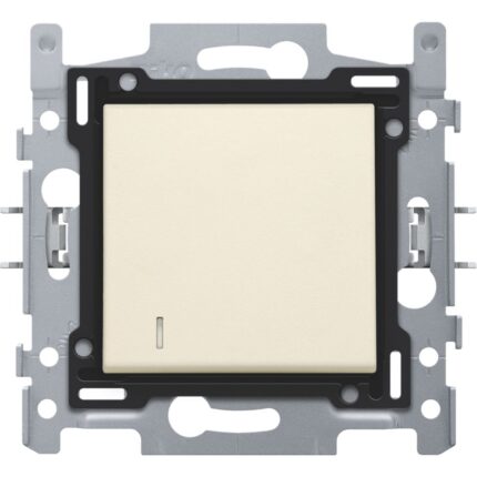 Bouton poussoir avec lentille 10A 250V AC, N.O., avec 3 bornes, crème (ref:100-60000)