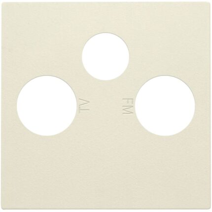 Enjoliveur pour connection coax TV + satellite, crème (ref:100-69551)
