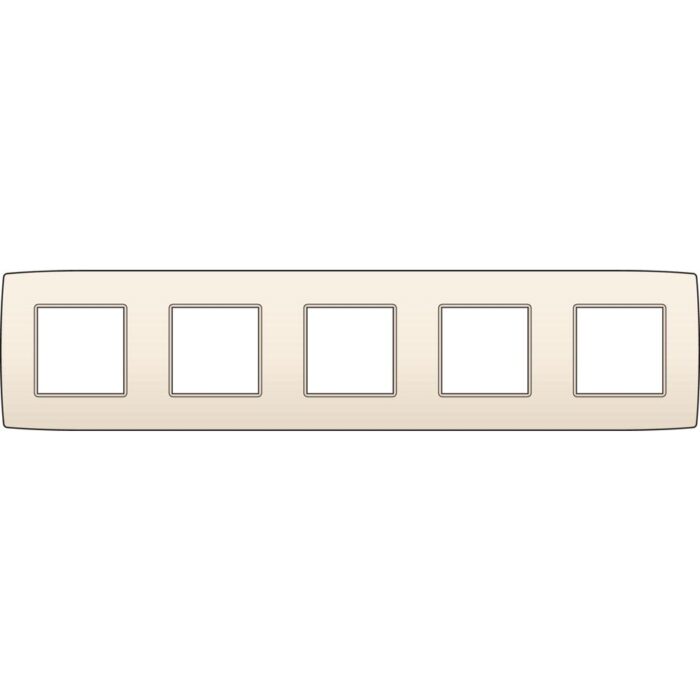 Plaque de recouvrement (71mm) quintuple horizontal, crème (ref:100-76005) – Image 1