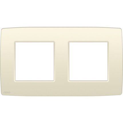 Plaque de recouvrement (71mm) double horizontal, crème (ref:100-76800)