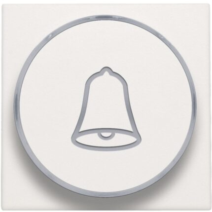 Manette avec anneau translucide et symbole sonnerie pour poussoir 6A, blanc (ref:101-64007)