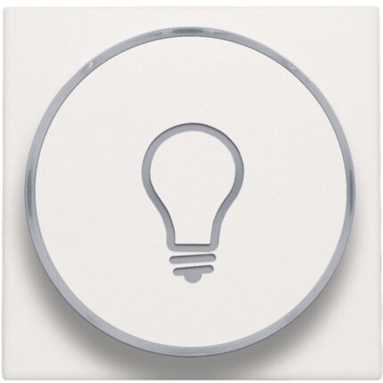 Manette avec anneau translucide et symbole lumière pour poussoir 6A, blanc (ref:101-64008)