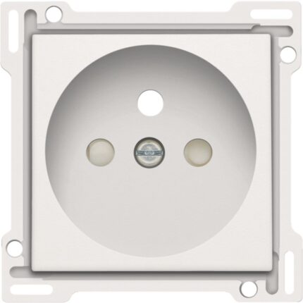 Enjoliveur simple pour prise de courant 2P+A (broche) + sécurité, blanc (ref:101-66601)