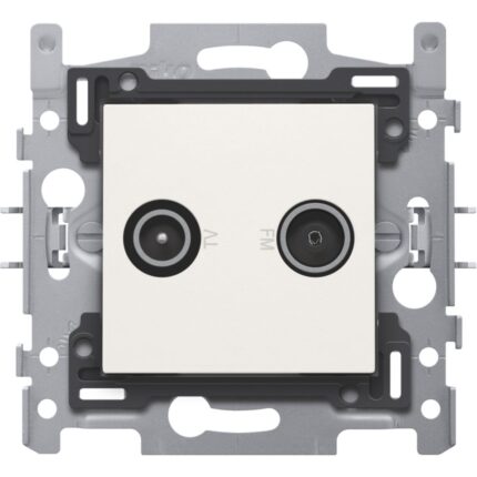 Prise coaxial (coax) 2x multiple GEDU tv + FM, blanc (ref:101-69600)