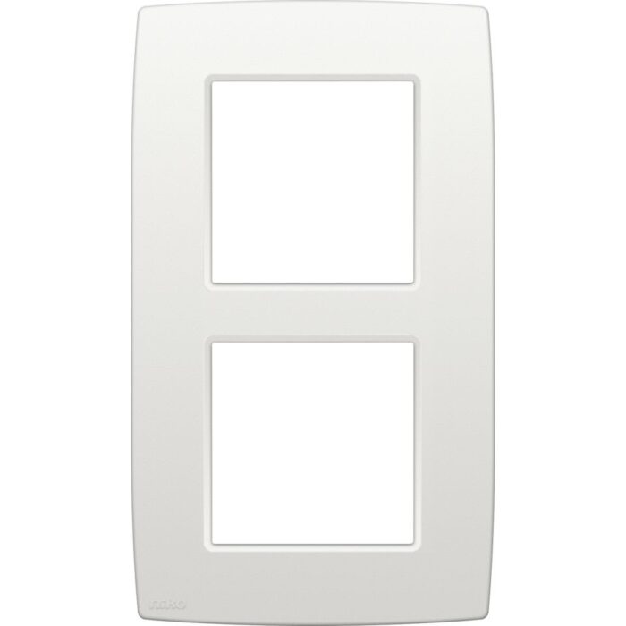 Plaque de recouvrement (60mm) double vertical, blanc (ref:101-76200) – Image 1